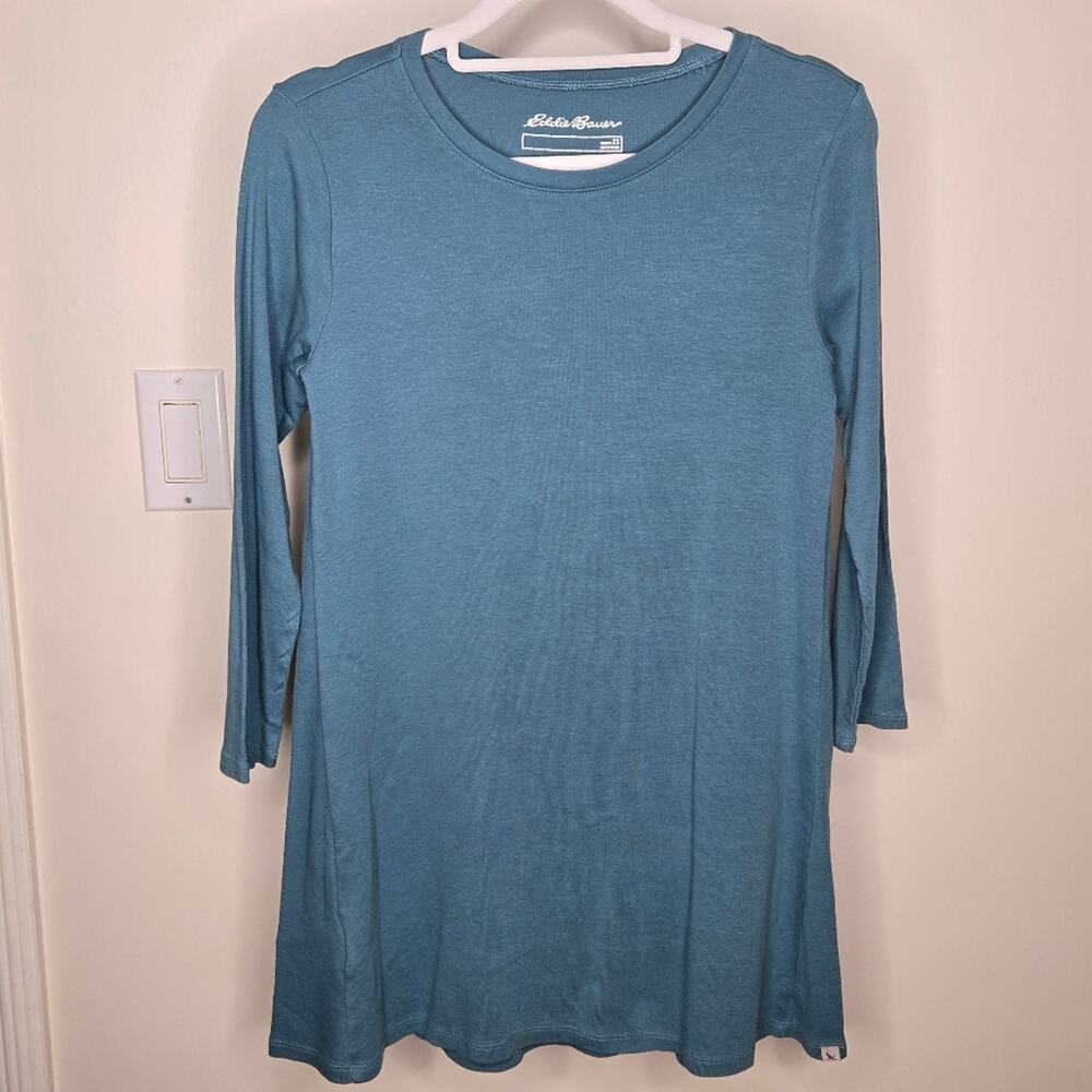EDDIE BAUER Teal Blue Long Sleeve Aline Tunic/Dress Size XS